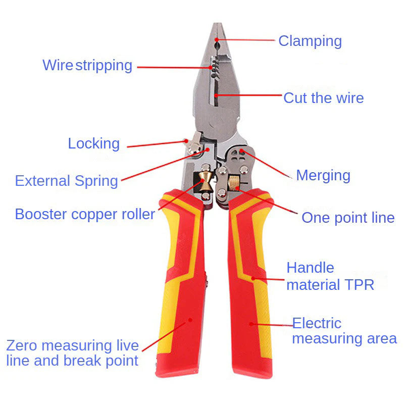 8 in 1 multifunctional wire stripper with electricity measurement