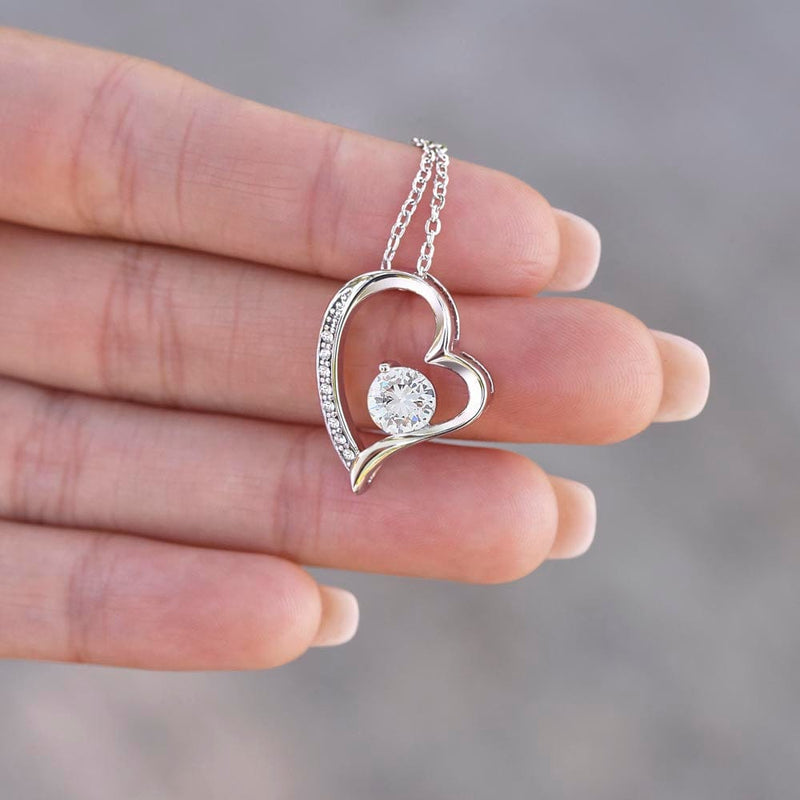 Sterling Silver Necklace - With Real Rose - My Love - 14K White Gold Finish