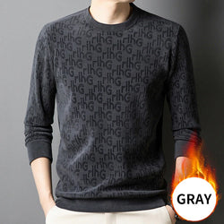 Men's Thickened Round Neck Fashion Jacquard Sweater