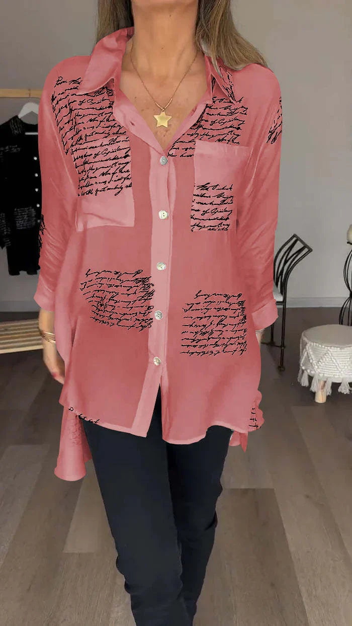 Letter Lapel Shirt