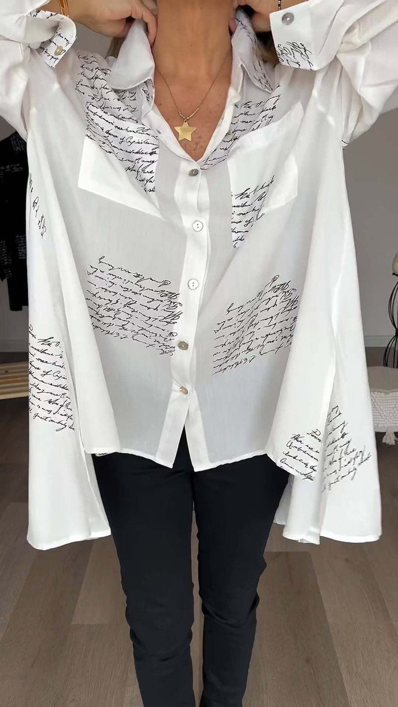 Letter Lapel Shirt