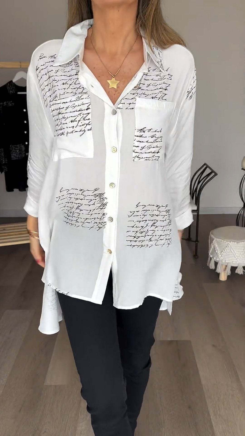 Letter Lapel Shirt