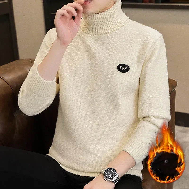 Warm turtleneck sweater for men